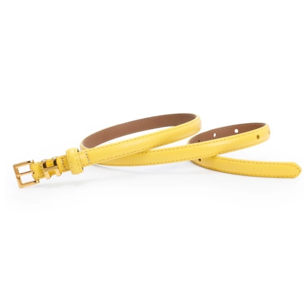 Women’s Luxury Leather Belt In Pink Black or Yellow - Picture 4 of 5